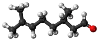 Ball-and-stick model of the (-)-citronellal molecule