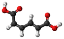  Ball-and-stick model of the cis,trans-muconic acid molecule