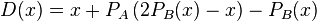 D(x) = x + P_A\left( 2P_B(x) - x\right)-P_B(x)