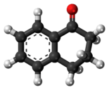 Ball-and-stick model of the 1-tetralone molecule