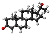 Ball-and-stick model of the 20α-dihydroprogesterone molecule