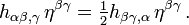  h_{\alpha \beta , \gamma} \, \eta^{\beta \gamma} = \tfrac12 h_{\beta \gamma , \alpha} \, \eta^{\beta \gamma} \,.