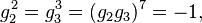 g_2^2=g_3^3= (g_2g_3)^7=-1, \, 