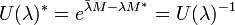 U(\lambda)^* = e^{\bar\lambda M - \lambda M^*} = U(\lambda)^{-1}