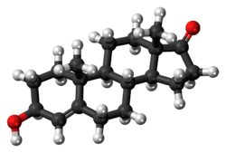 Ball-and-stick model of the 4-dehydroepiandrosterone molecule