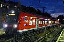 A DBAG Class 440 train on a regional service to Nürnberg Hbf