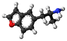 Ball-and-stick model of the 5-APB molecule