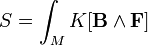 S=\int_M K[\mathbf{B}\wedge \mathbf{F}]