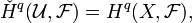  \check H^q(\mathcal U,\mathcal F)= H^q(X,\mathcal F), 