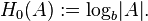  H_0(A) := \mathrm{log}_b \vert A \vert .