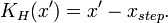 
K_H(x') = x' - x_{step}.
