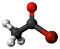 Ball-and-stick model of acetyl bromide