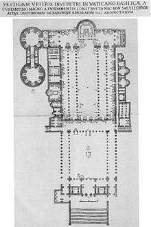 A map of the interior of Old St. Peter's