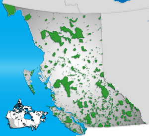 Map showing the location of Chilliwack Lake Provincial Park