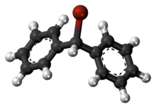 Ball-and-stick model of bromodiphenylmethane