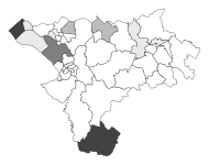 Map of TUSC, Socialist Labour and independent candidates and vote share, scattered across urban and rural seats.