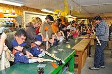 Cub Scouts make ice fishing lures in Eddington