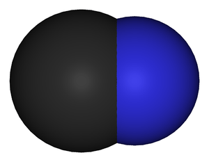 Ball-and-stick model of the cyanide anion