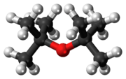 Ball-and-stick model of the di-tert-butyl ether molecule