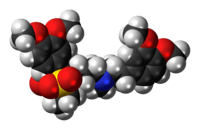 Space-filling model of the dimeditiapramine molecule