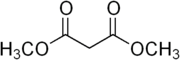 Skeletal formula of dimethyl malonate