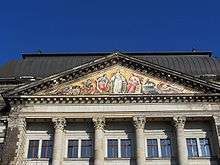 triangular panel near roof representing Saxonia