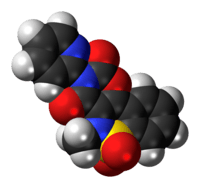 Space-filling model of the droxicam molecule