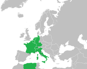 A coloured map of the countries of Europe