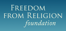 Blue rectangle with white text that reads "Freedom From Religion Foundation"