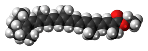 Space-filling model of the food orange 7 molecule