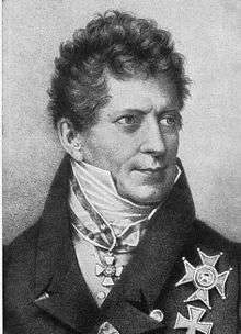 Black and white drawing of Friedrich von Gentz