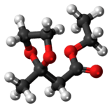 Ball-and-stick model of the fructone molecule