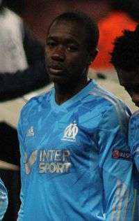 French midfielder Giannelli Imbula, wearing the kit of his former club Olympique de Marseille.