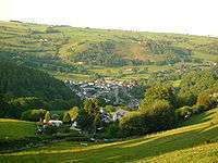 Looking down towards Glyn Ceiriog from Tyn Cestyll.