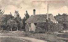 Circa 1914 postcard of the one remaining fort building, now the museum