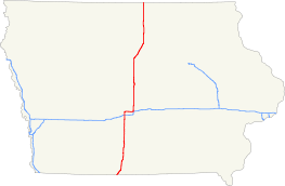 I-35 roughly divides Iowa into east and west halves