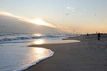 Jones Beach at sunset.