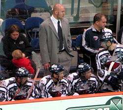 Nate Kiser Stands in as assistant coach for the South Carolina Stingrays' Military Appreciation Night, March 12, 2010.