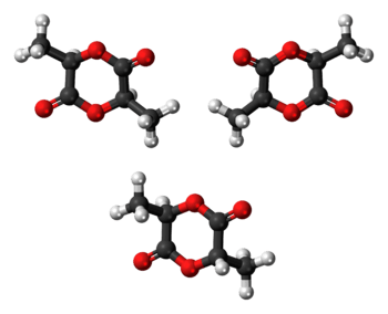 Ball-and-stick models of three isomers