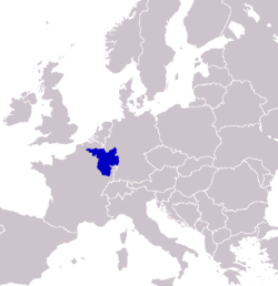 Location and extent of SaarLorLux in western Europe.