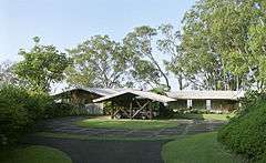 View from driveway of Liljestrand House, which is on the National Register of Historic Places