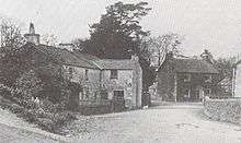 An old photo of a village street