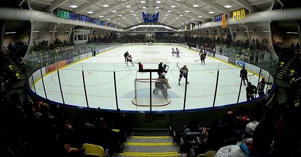 Main arena during a Coquitlam Express B.C. Hockey League game.