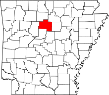 Map of Arkansas highlighting Van Buren County