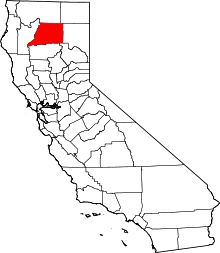 State map highlighting Shasta County