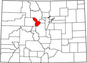 Map of Colorado highlighting Summit County