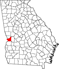 Map of Georgia highlighting Chattahoochee County