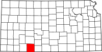 Map of Kansas highlighting Clark County