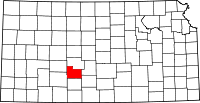 Map of Kansas highlighting Edwards County