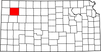 Map of Kansas highlighting Thomas County